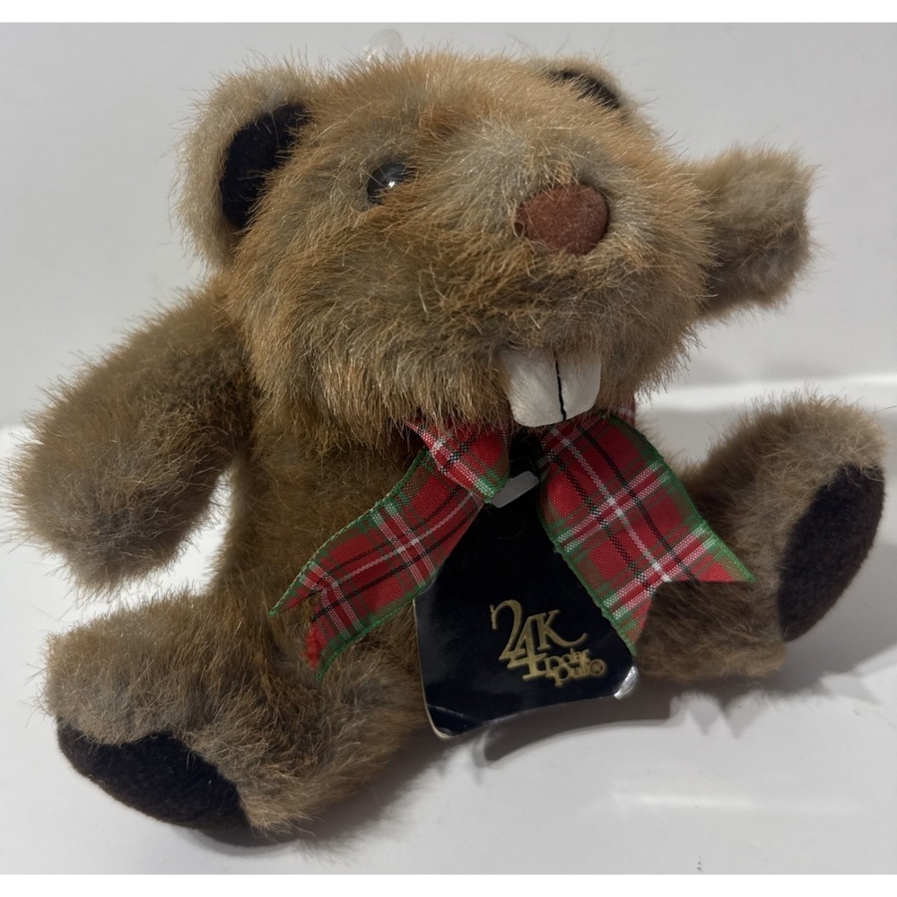 Vtg 1988 Mighty Star 24K Polar Puff Plush Beaver 5321 Stuffed Animal Special Eff